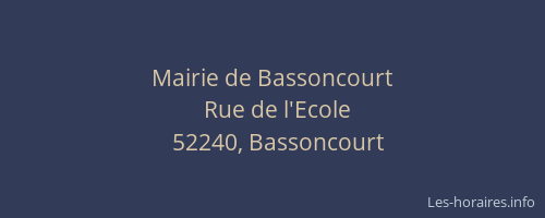 Mairie de Bassoncourt