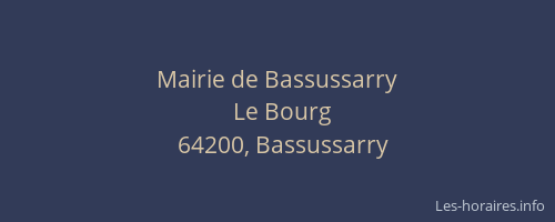 Mairie de Bassussarry