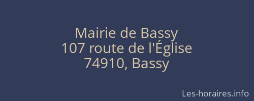 Mairie de Bassy