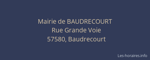 Mairie de BAUDRECOURT