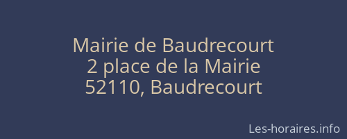 Mairie de Baudrecourt