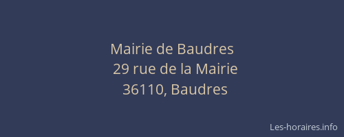 Mairie de Baudres