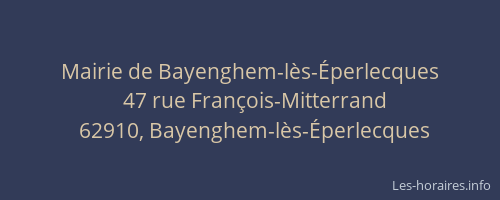 Mairie de Bayenghem-l&egrave;s-&Eacute;perlecques