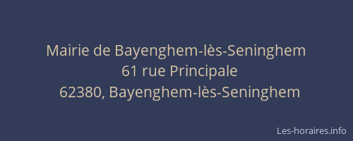Mairie de Bayenghem-l&egrave;s-Seninghem