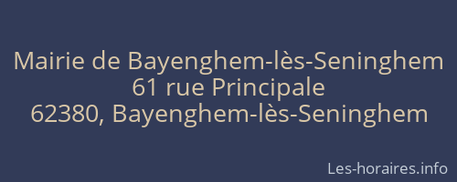 Mairie de Bayenghem-lès-Seninghem
