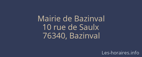 Mairie de Bazinval