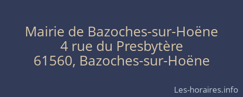 Mairie de Bazoches-sur-Hoëne