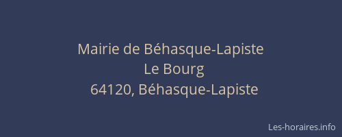 Mairie de Béhasque-Lapiste