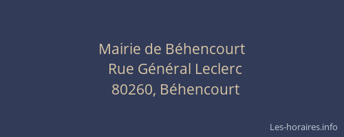 Mairie de B&eacute;hencourt
