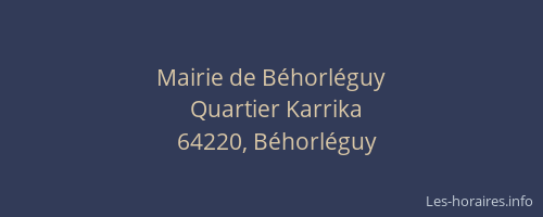 Mairie de B&eacute;horl&eacute;guy