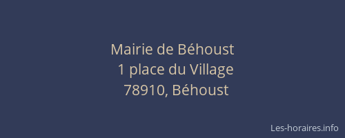 Mairie de B&eacute;houst