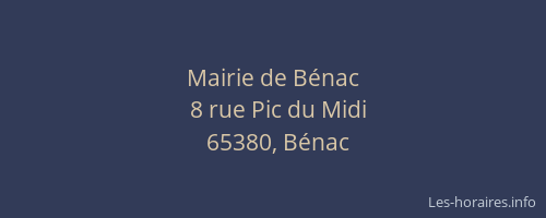 Mairie de B&eacute;nac