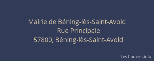 Mairie de B&eacute;ning-l&egrave;s-Saint-Avold
