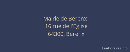 Mairie de B&eacute;renx