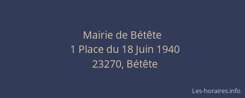 Mairie de B&eacute;t&ecirc;te