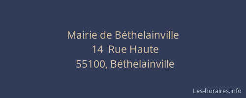 Mairie de B&eacute;thelainville