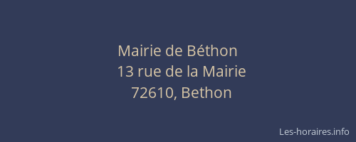 Mairie de Béthon