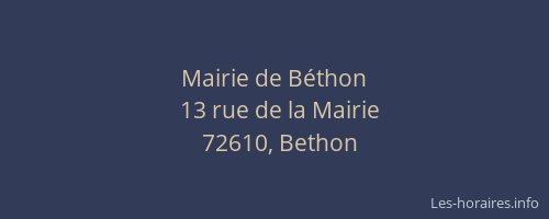 Mairie de B&eacute;thon