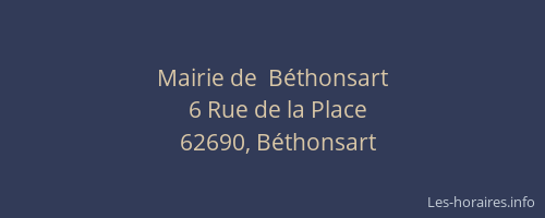Mairie de  Béthonsart
