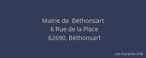 Mairie de  B&eacute;thonsart