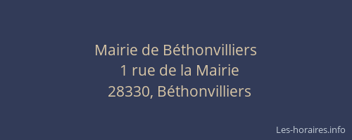 Mairie de B&eacute;thonvilliers