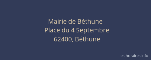 Mairie de B&eacute;thune