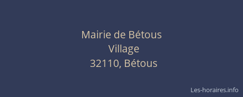 Mairie de Bétous