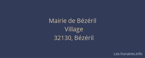 Mairie de Bézéril