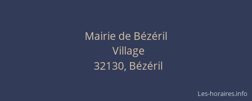 Mairie de B&eacute;z&eacute;ril