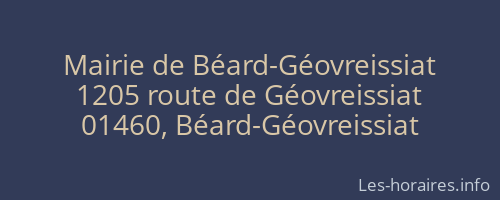 Mairie de Béard-Géovreissiat