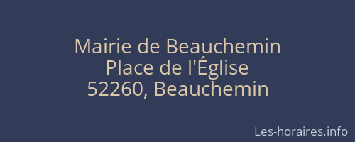 Mairie de Beauchemin