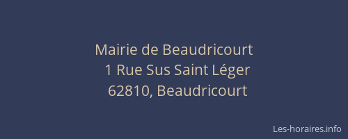 Mairie de Beaudricourt