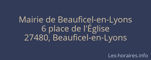 Mairie de Beauficel-en-Lyons