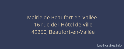 Mairie de Beaufort-en-Vallée