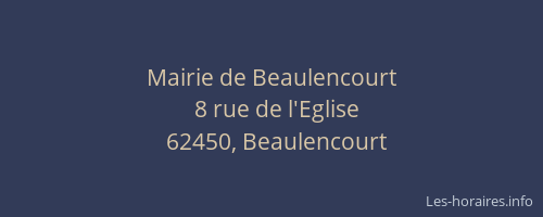 Mairie de Beaulencourt