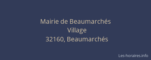 Mairie de Beaumarch&eacute;s