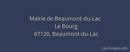 Mairie de Beaumont-du-Lac