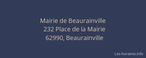 Mairie de Beaurainville
