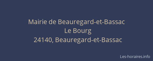Mairie de Beauregard-et-Bassac