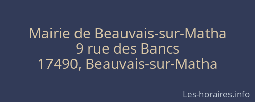 Mairie de Beauvais-sur-Matha