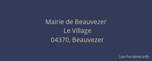Mairie de Beauvezer