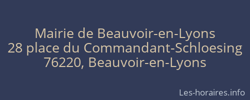 Mairie de Beauvoir-en-Lyons