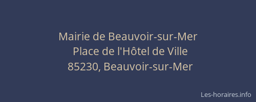 Mairie de Beauvoir-sur-Mer