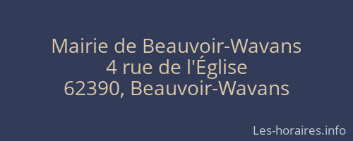 Mairie de Beauvoir-Wavans