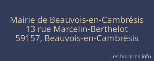 Mairie de Beauvois-en-Cambrésis