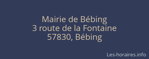 Mairie de Bébing