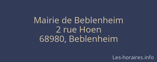 Mairie de Beblenheim