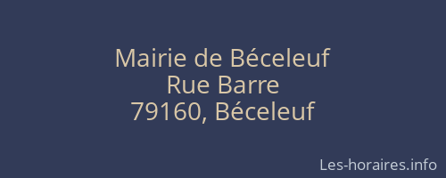 Mairie de Béceleuf