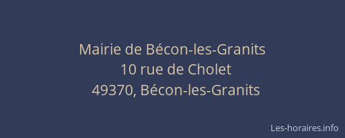 Mairie de Bécon-les-Granits