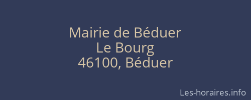Mairie de Béduer